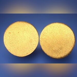 Vintage Lee Wolfe Modernist Gold Tone Clip On Earrings Signed With White Covers